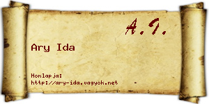 Ary Ida névjegykártya